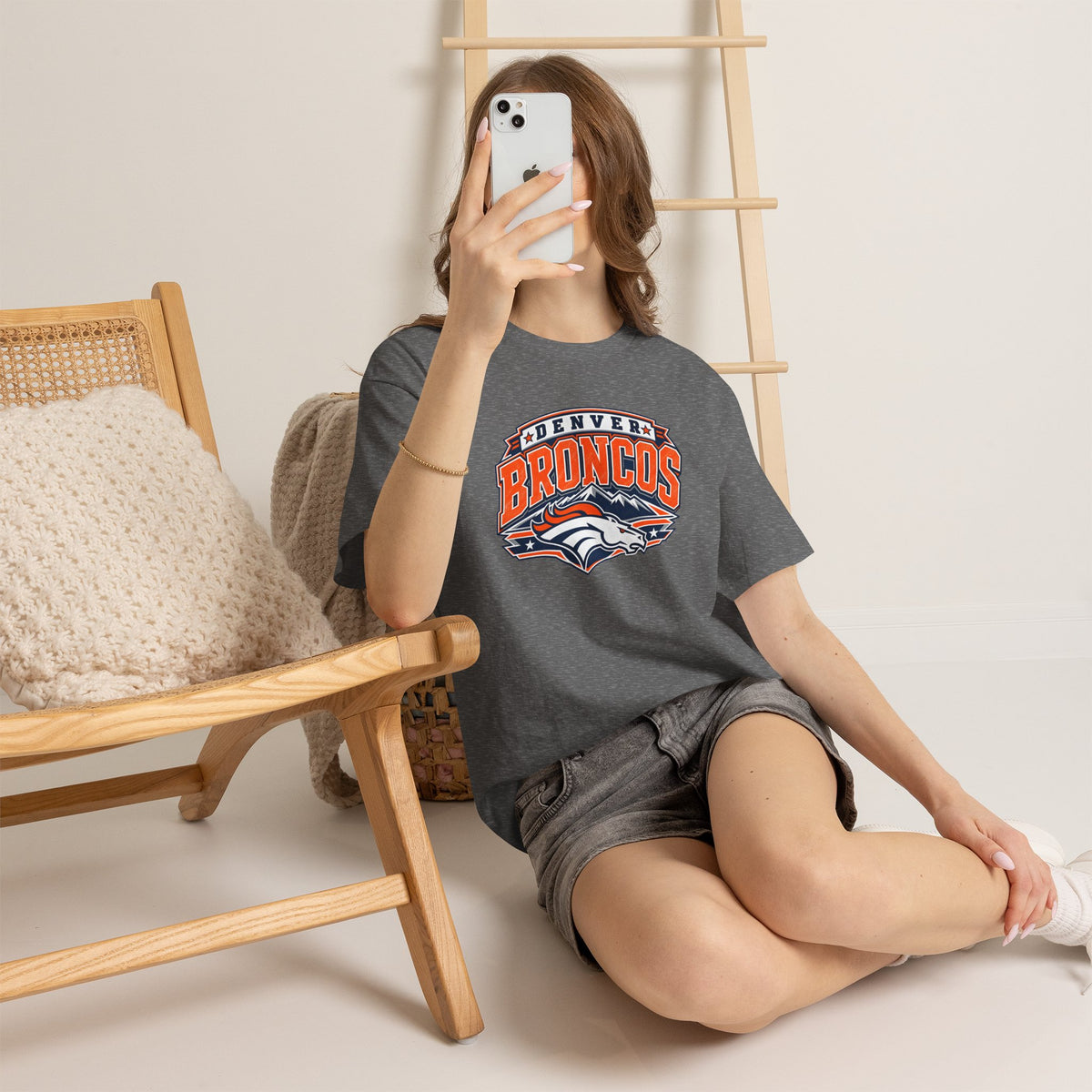 Denver Broncos-Retro Mountain Football Tee