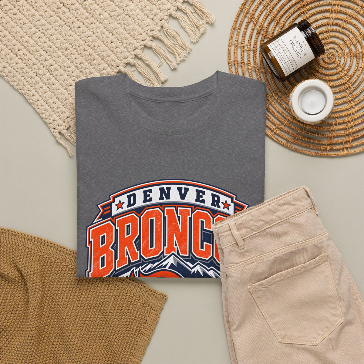 Denver Broncos-Retro Mountain Football Tee