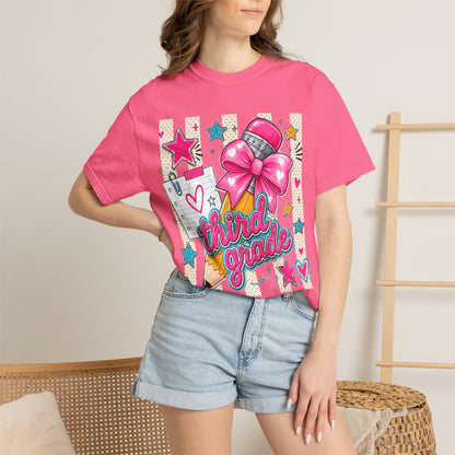 Third Grade Pencil & Microphone T-Shirt