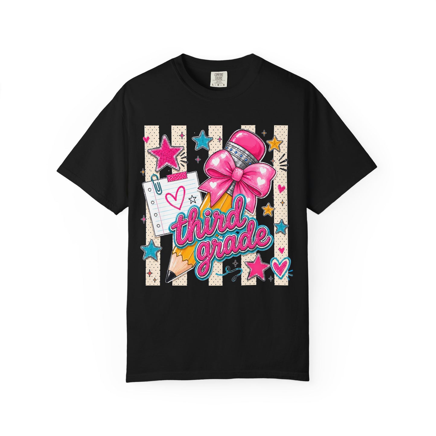 Third Grade Pencil & Microphone T-Shirt