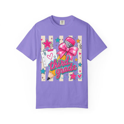Third Grade Pencil & Microphone T-Shirt