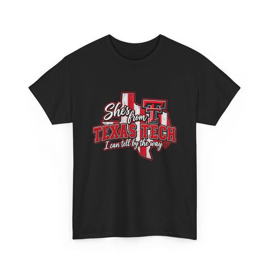 Texas Tech 'She's From Texas Tech' T-Shirt — Red & Black College Fan Tee