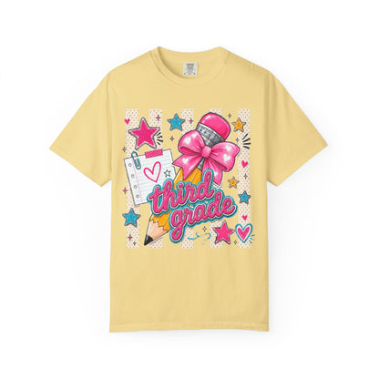 Third Grade Pencil & Microphone T-Shirt