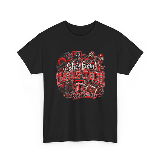 Texas Tech Red Raiders T-Shirt - 'She's From Texas Tech' Graphic Tee