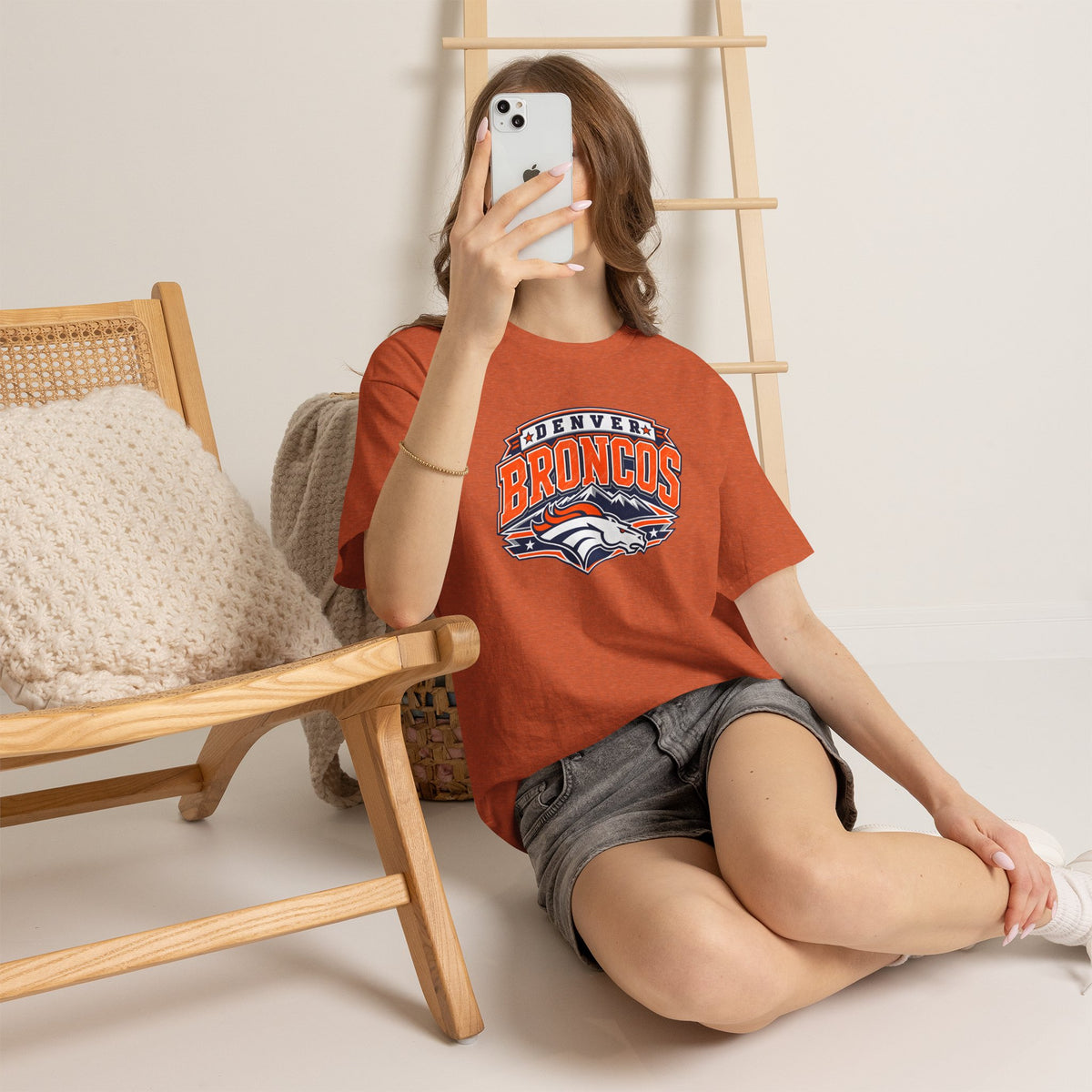 Denver Broncos-Retro Mountain Football Tee