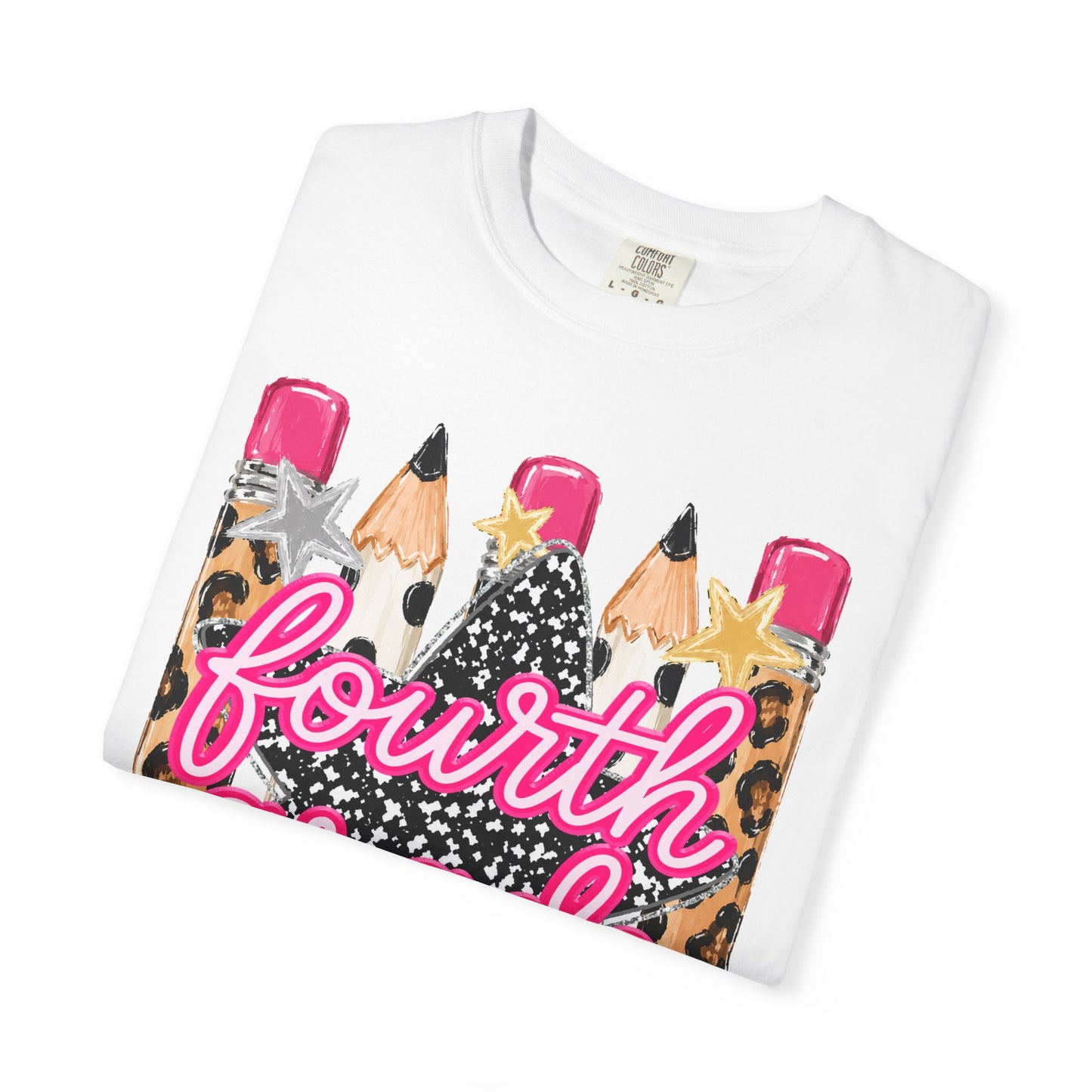 Fourth Grade Leopard Pencil T-Shirt
