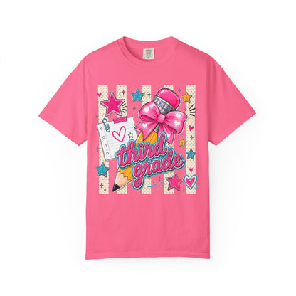 Third Grade Pencil & Microphone T-Shirt