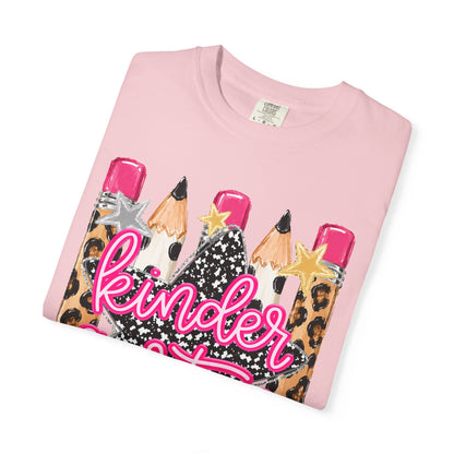 Kindergarten Leopard Pencil T-Shirt — Cute Back-to-School Tee for Teachers & Kids
