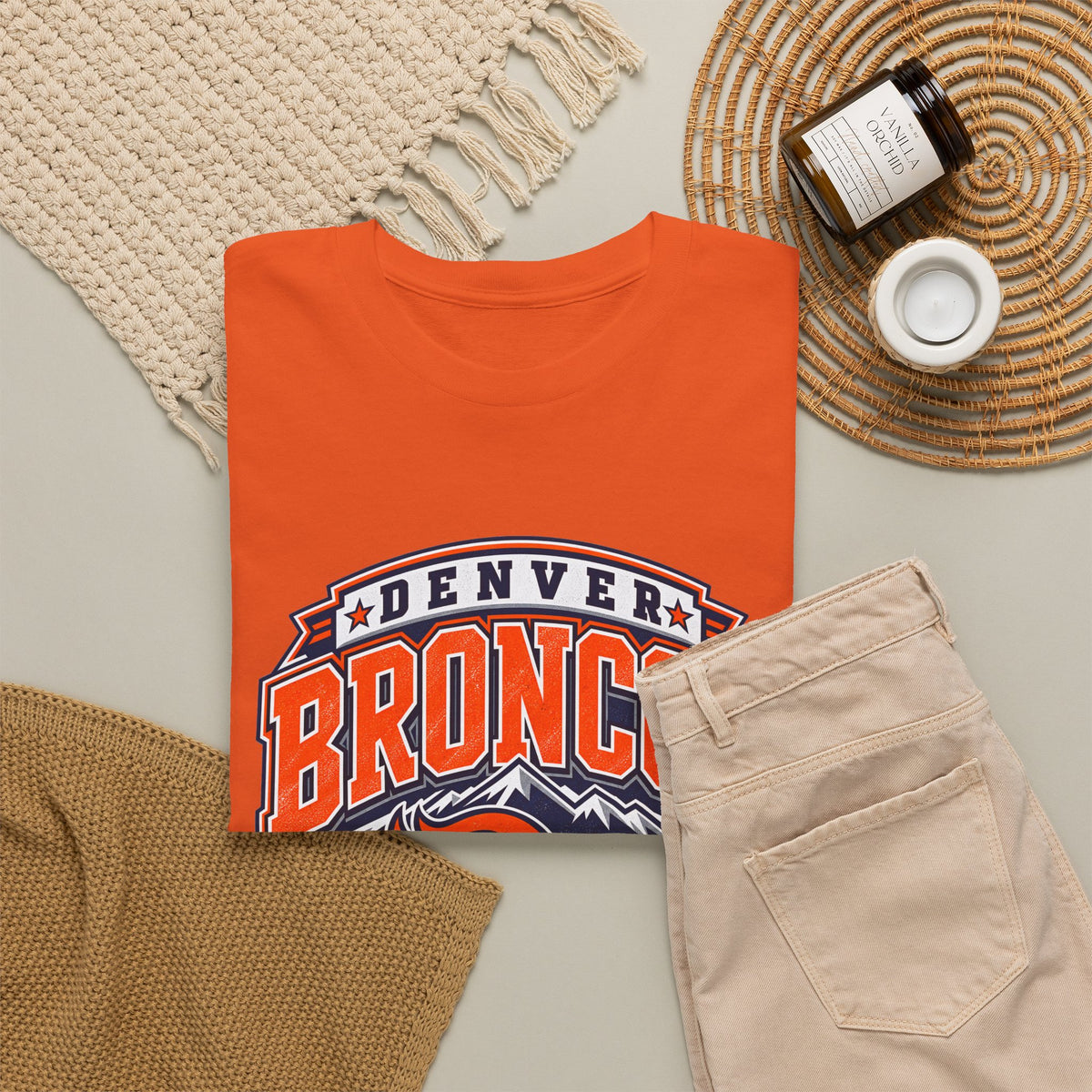 Denver Broncos-Retro Mountain Football Tee