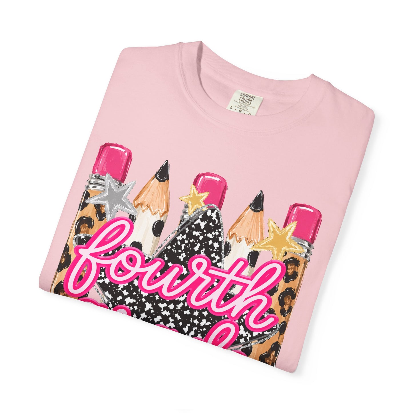 Fourth Grade Leopard Pencil T-Shirt