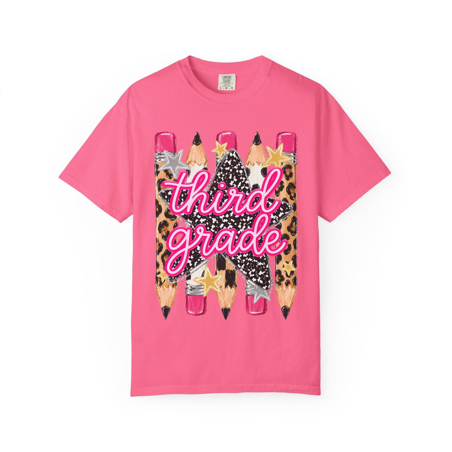 Third Grade Leopard Pencil T-Shirt