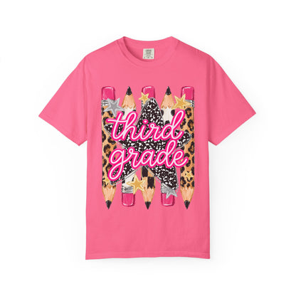 Third Grade Leopard Pencil T-Shirt