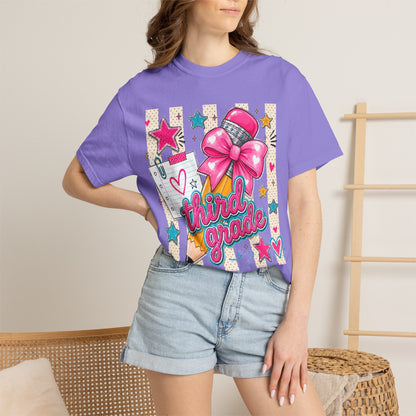 Third Grade Pencil & Microphone T-Shirt