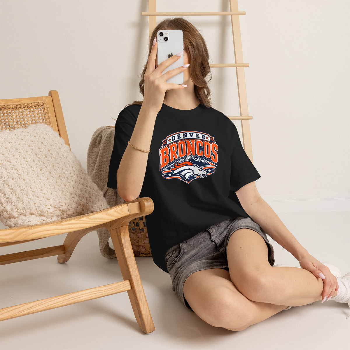 Denver Broncos-Retro Mountain Football Tee