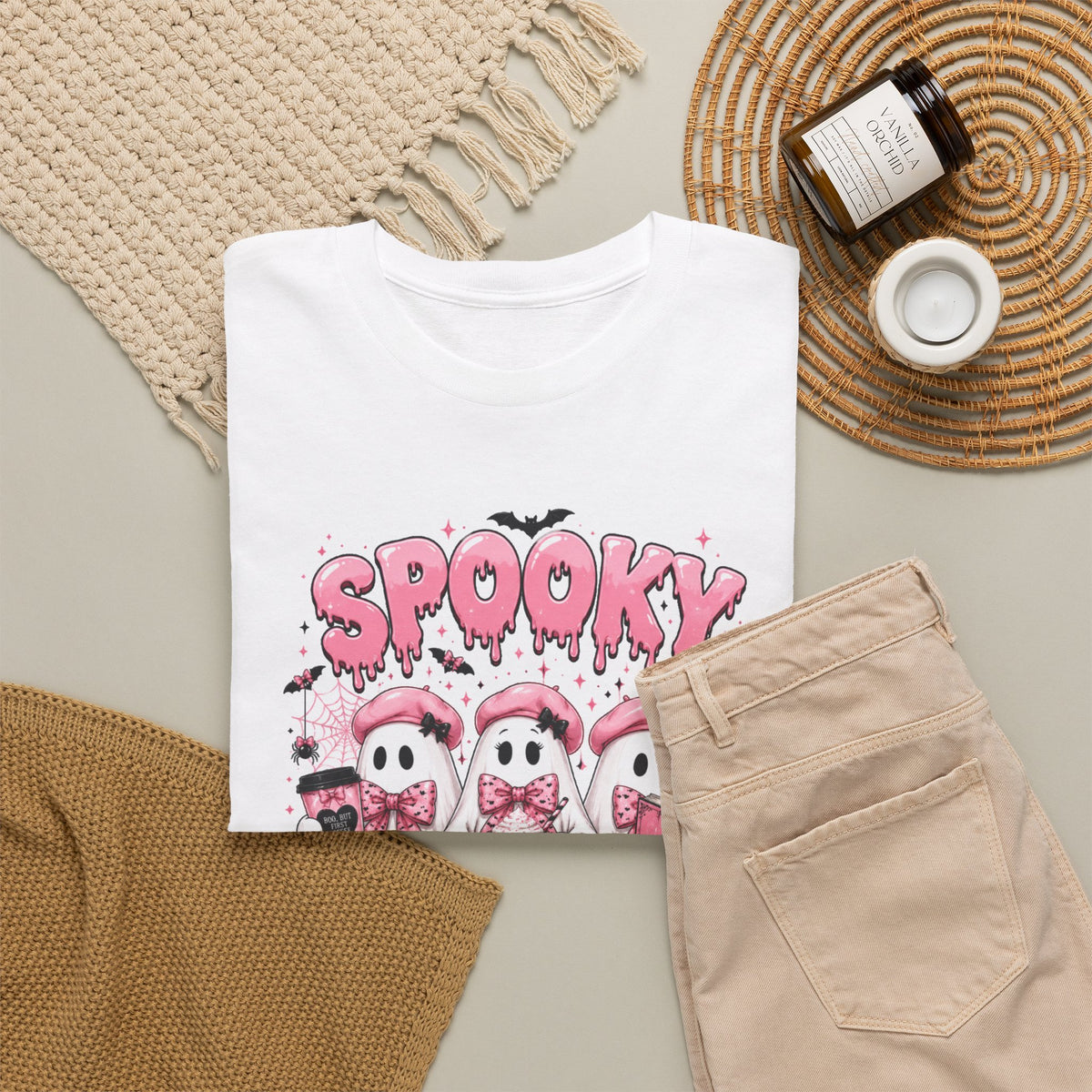 Spooky Pink Ghosts Halloween T-Shirt