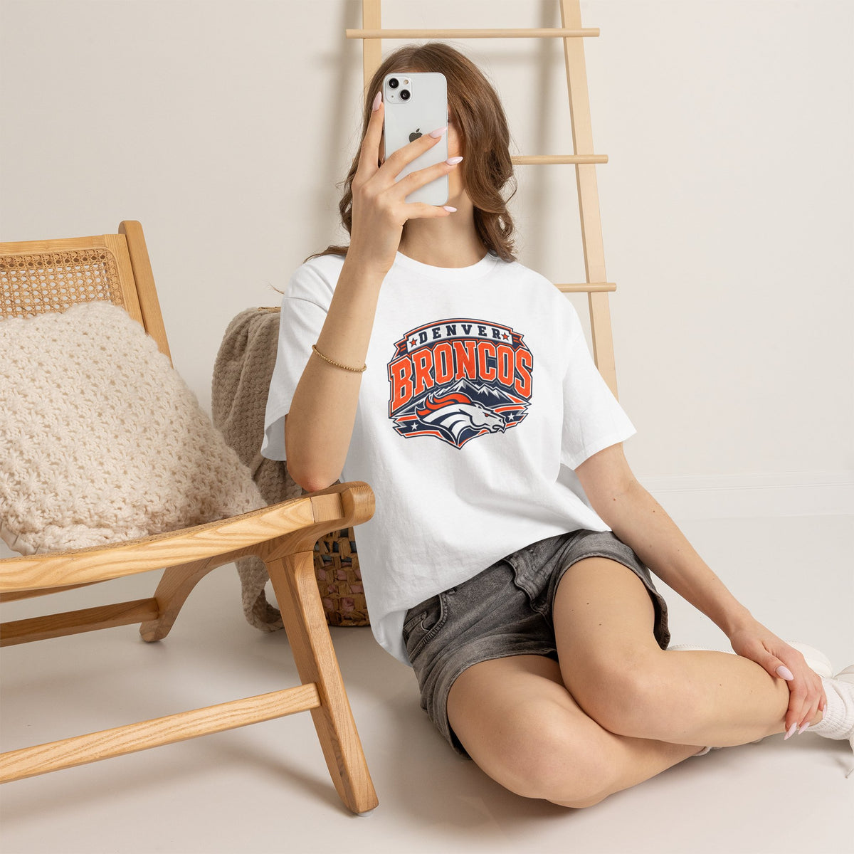 Denver Broncos-Retro Mountain Football Tee