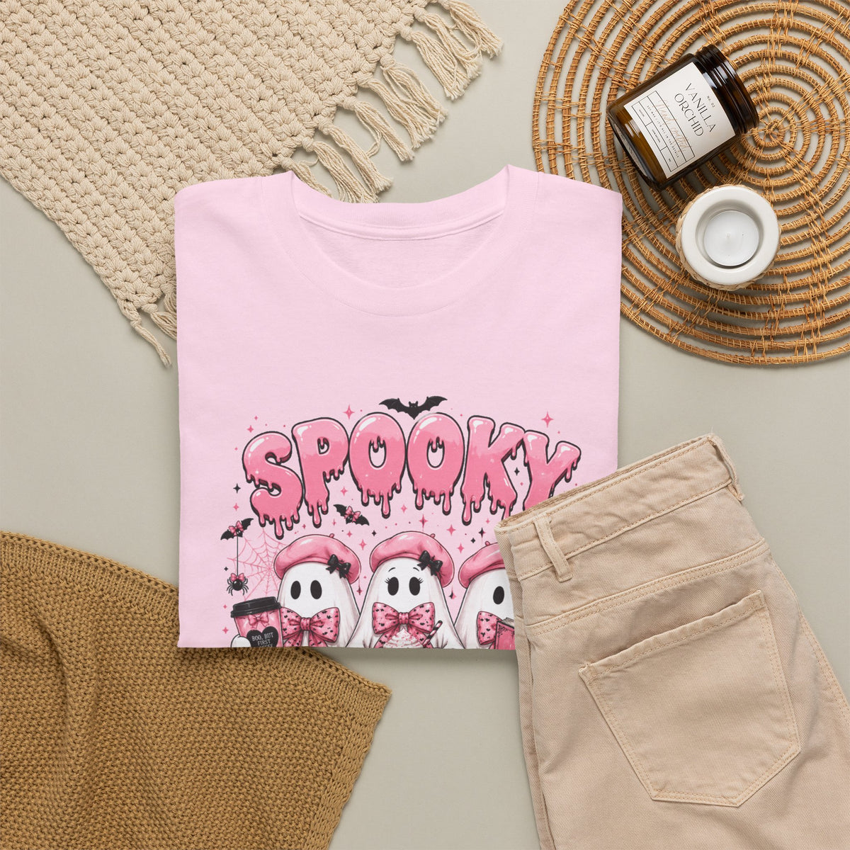 Spooky Pink Ghosts Halloween T-Shirt