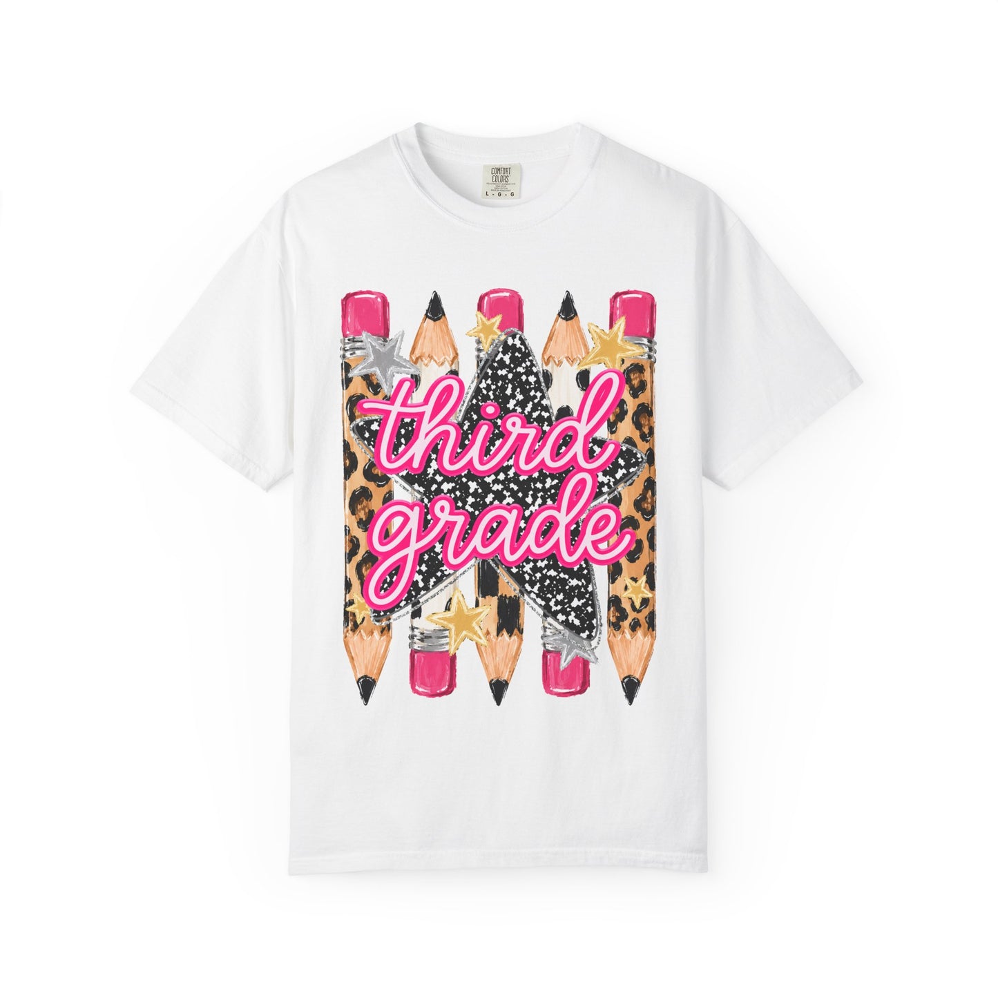 Third Grade Leopard Pencil T-Shirt