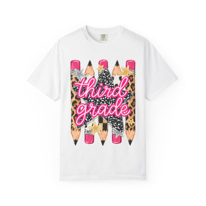 Third Grade Leopard Pencil T-Shirt
