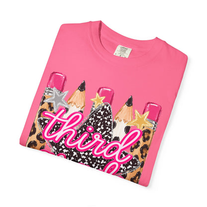 Third Grade Leopard Pencil T-Shirt