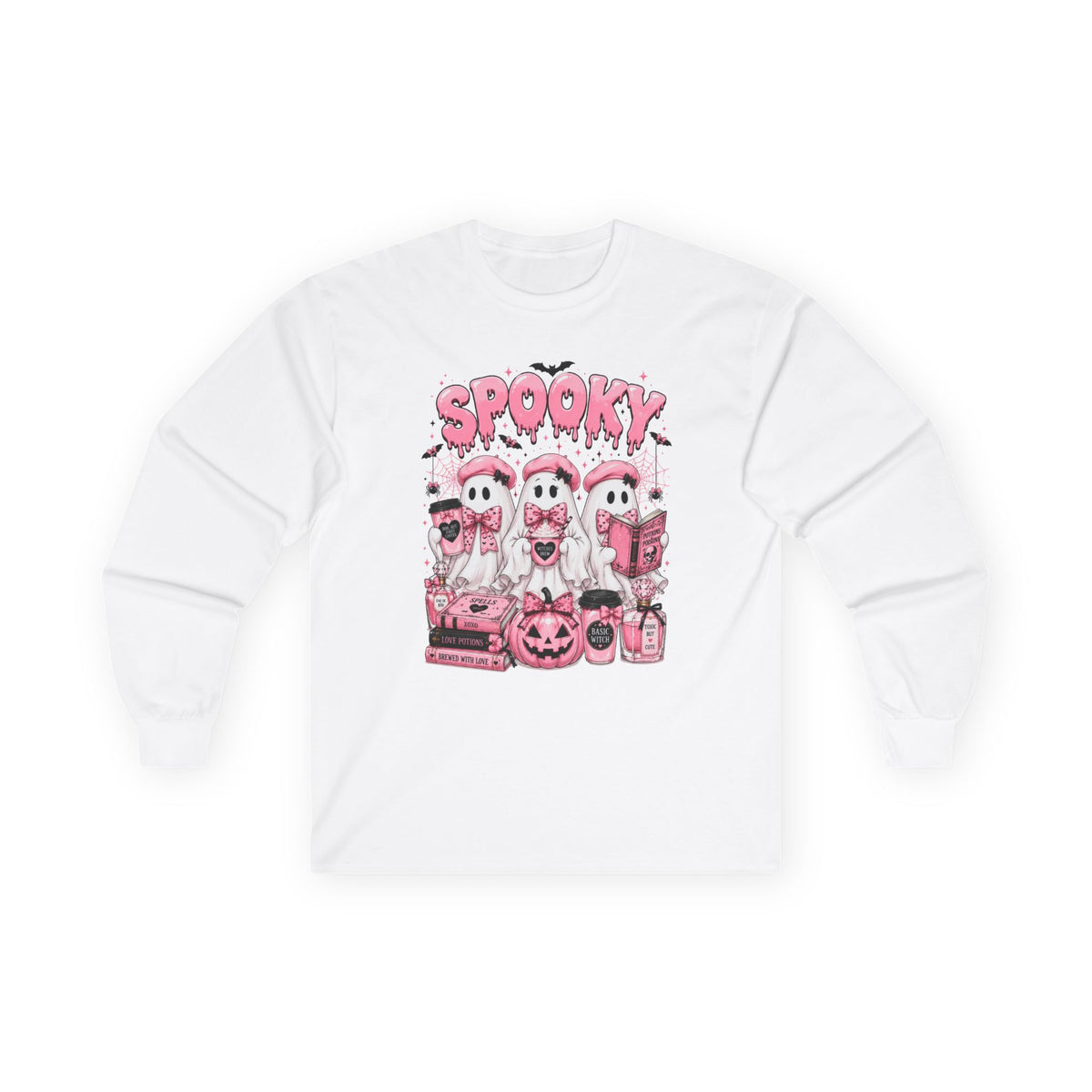 Spooky Kawaii Ghosts Long Sleeve Tee